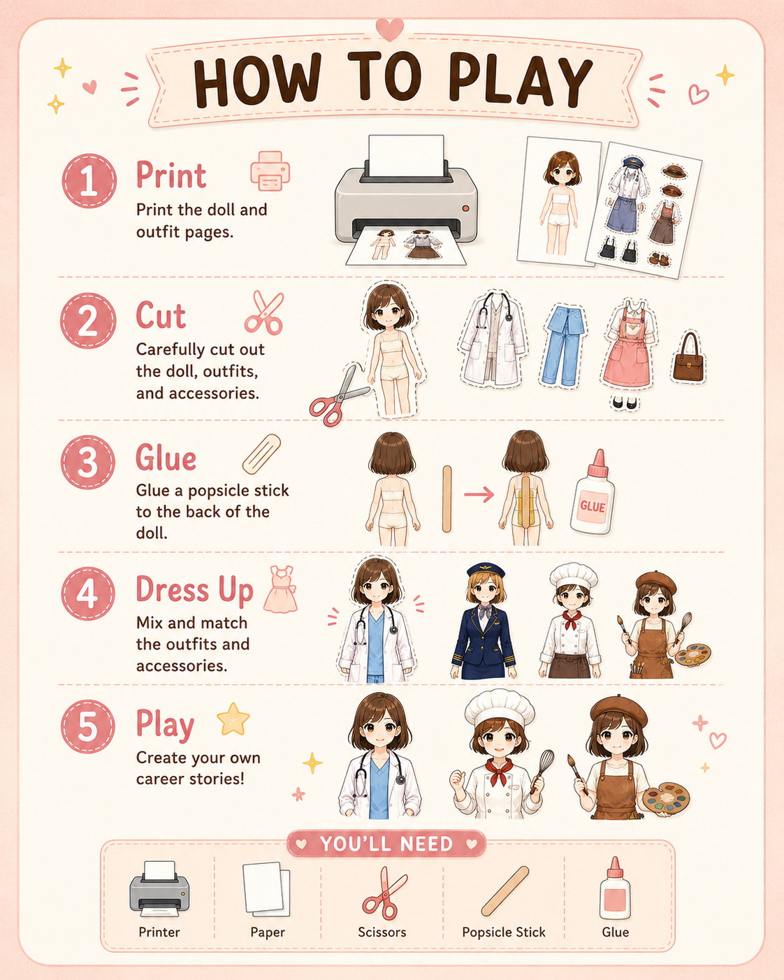 Career Dress-Up Dolls How to Play